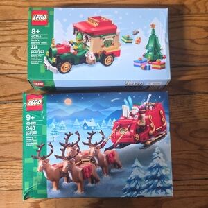 LEGO Red & Green Holiday Santa Sleigh and Delivery Truck Sets